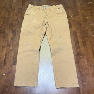 Duluth Pants 38x32 Brick Brown Flex Fire Hose Canvas Carpenter Workwear Rugged